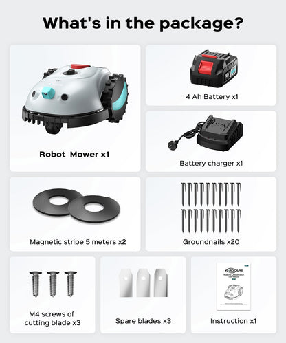 YARDCARE V100 Robot Lawn Mower with HD Vision Navigation & Collision Sensors
