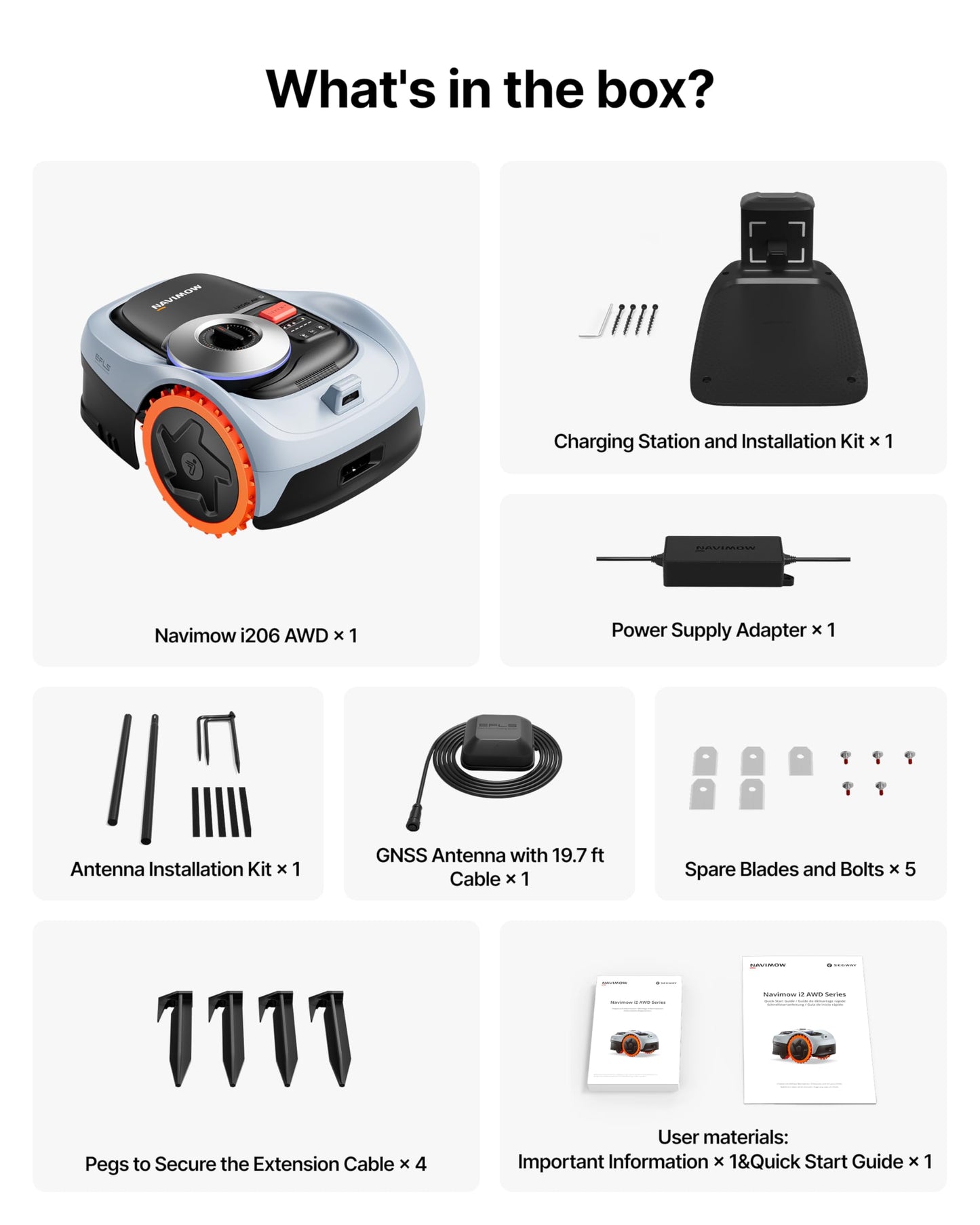 Segway Navimow i206 AWD Wire-Free Robot Lawn Mower with Auto Mapping