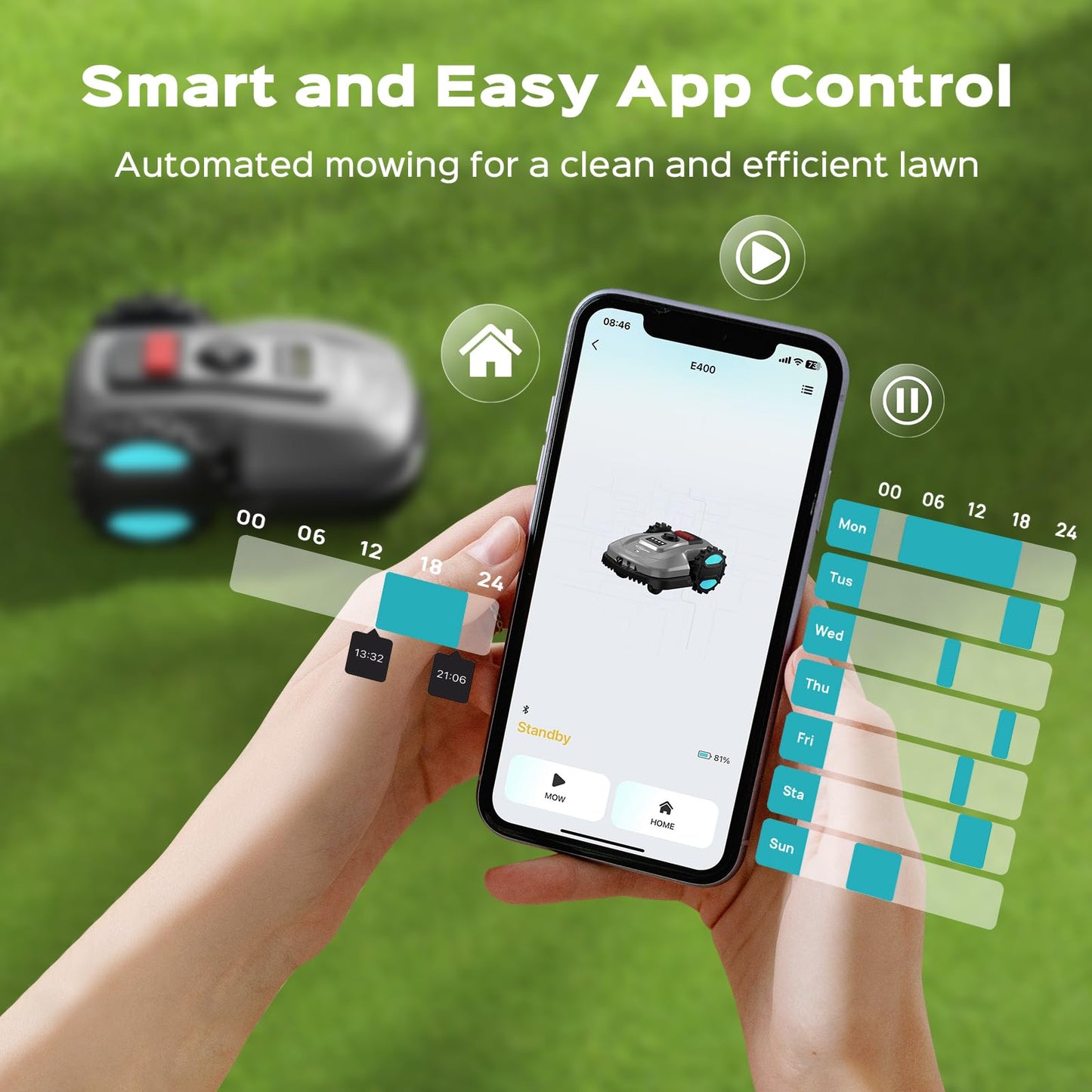 2026 Smart Robot Lawn Mower with App Control & Auto Charging