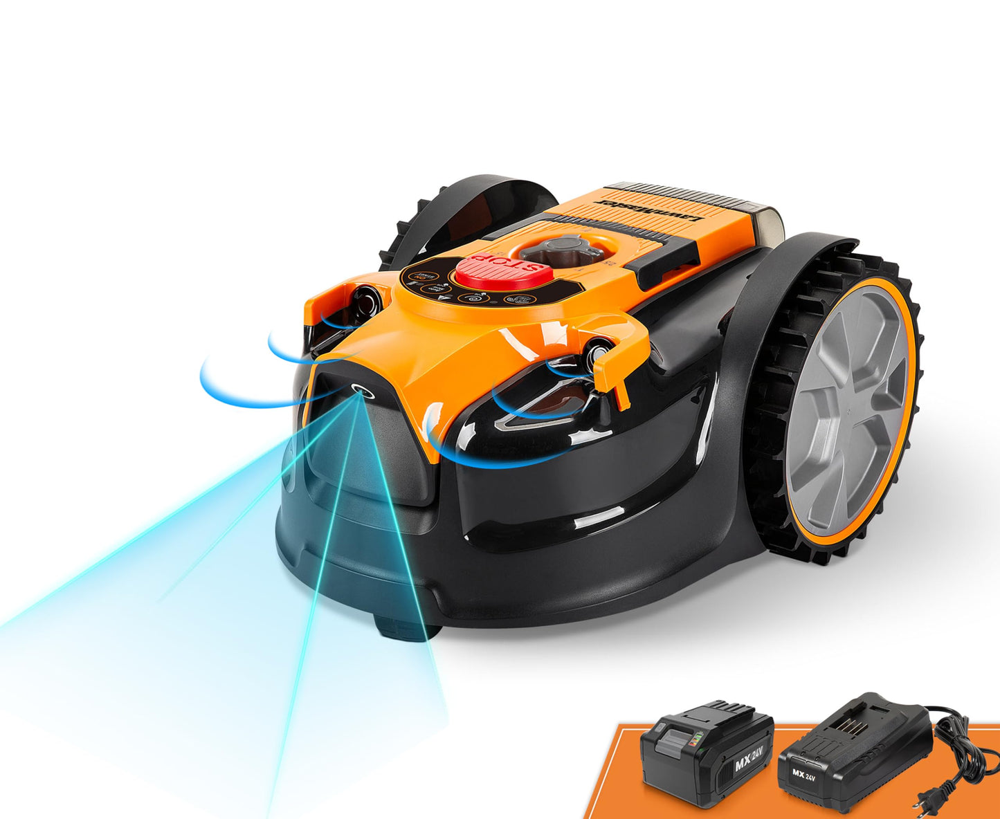 LawnMaster OcuMow Wire-Free Robot Lawn Mower with Optical Navigation