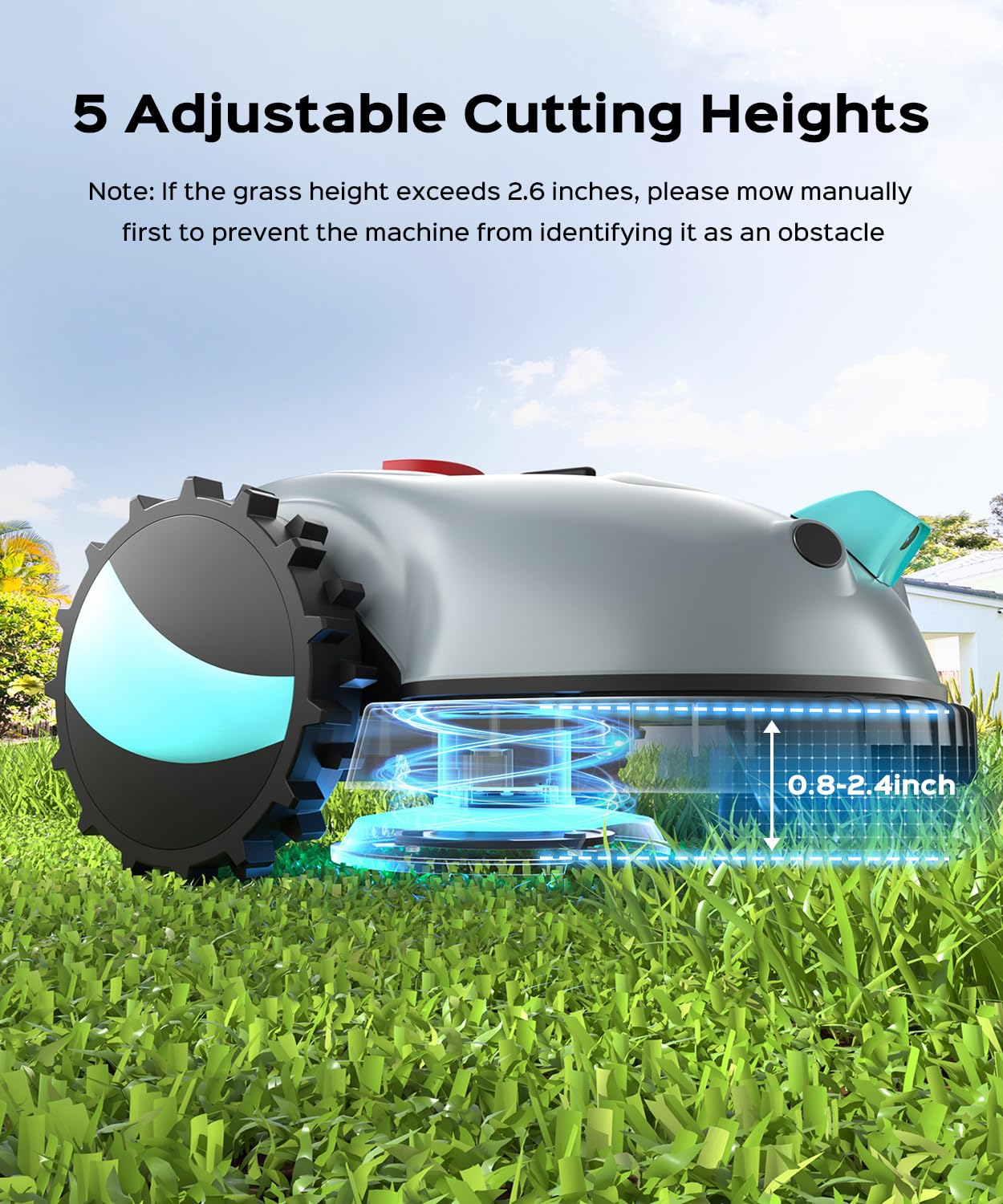 YARDCARE V100 Robot Lawn Mower with HD Vision Navigation & Collision Sensors