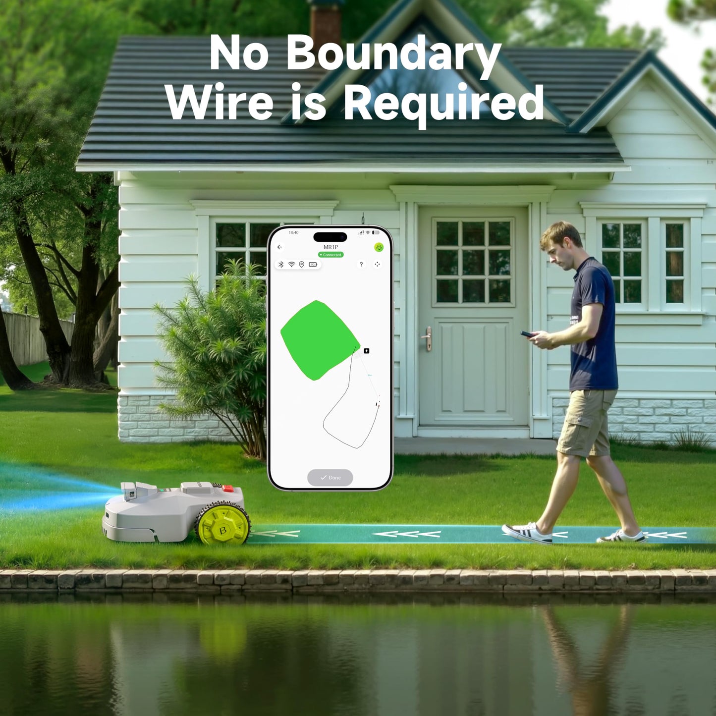 BESTMOW Smart Robotic Lawn Mower with Anti-Theft Tech & App Control