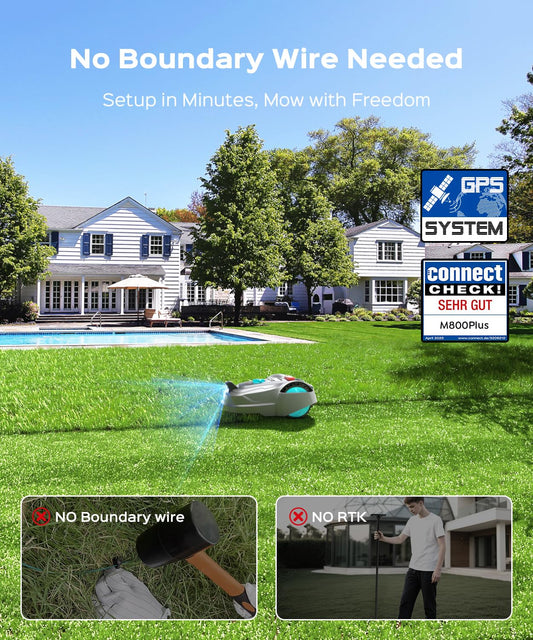 YARDCARE M800Plus Robot Lawn Mower with GPS & 3D Vision Navigation