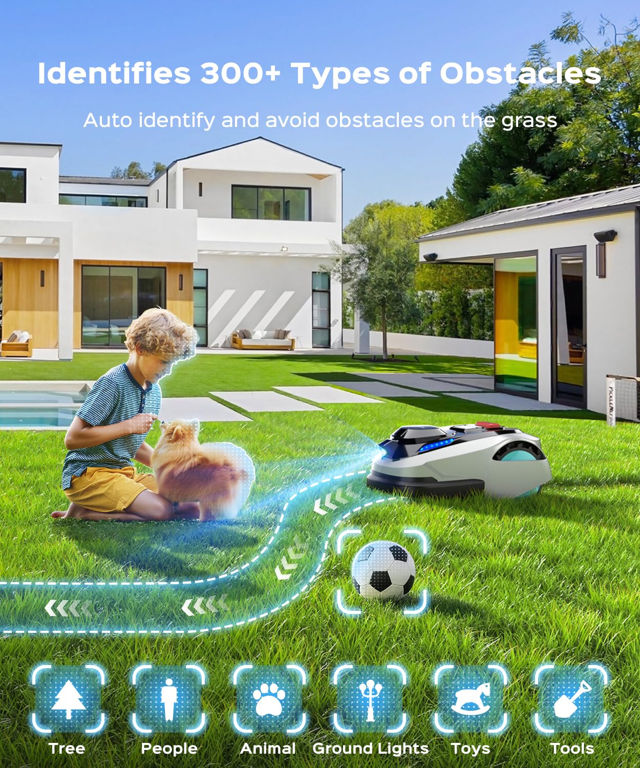 YARDCARE N1600 PRO Wireless Robot Lawn Mower with RTK + Vision System