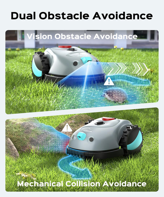 YARDCARE V100 Robot Lawn Mower with HD Vision Navigation & Collision Sensors