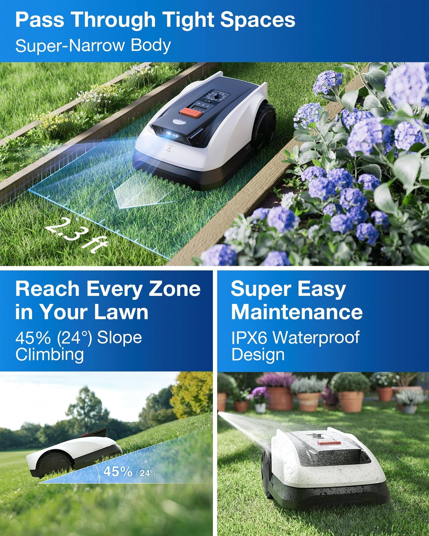 ECOVACS GOAT O1000 RTK Robotic Lawn Mower with Smart Multi-Zone Mapping