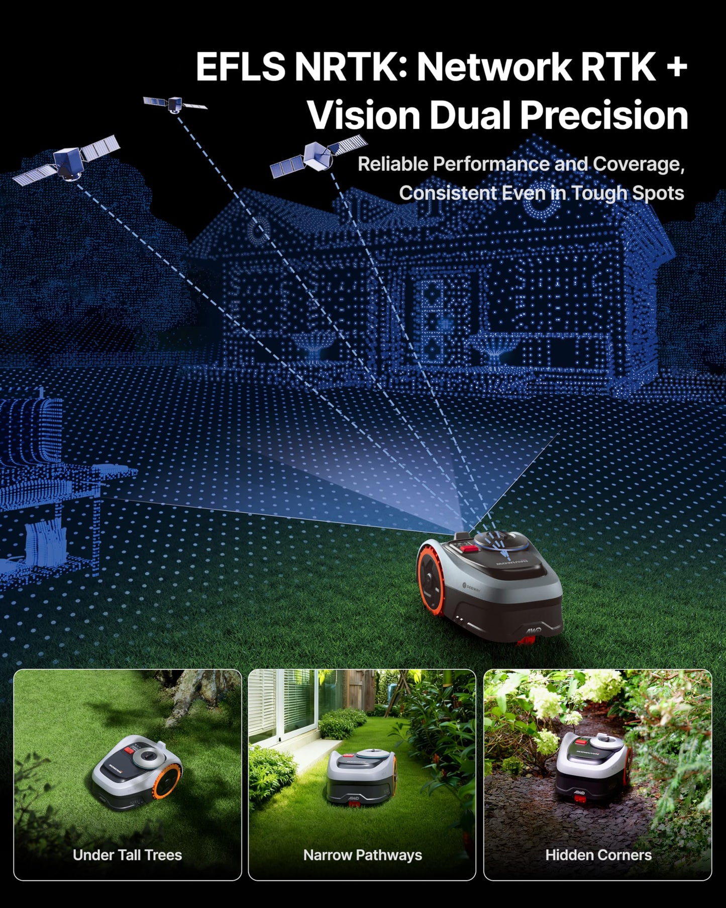 Segway Navimow i206 AWD Wire-Free Robot Lawn Mower with Auto Mapping