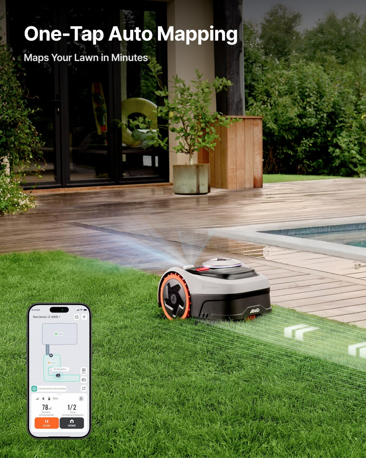 Segway Navimow i206 AWD Wire-Free Robot Lawn Mower with Auto Mapping